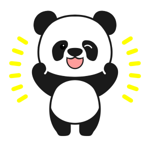 ばんざいするパンダ