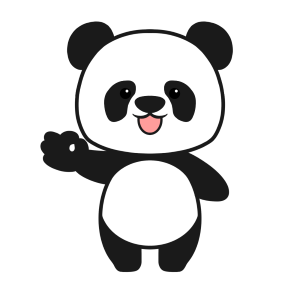 手を振るパンダ